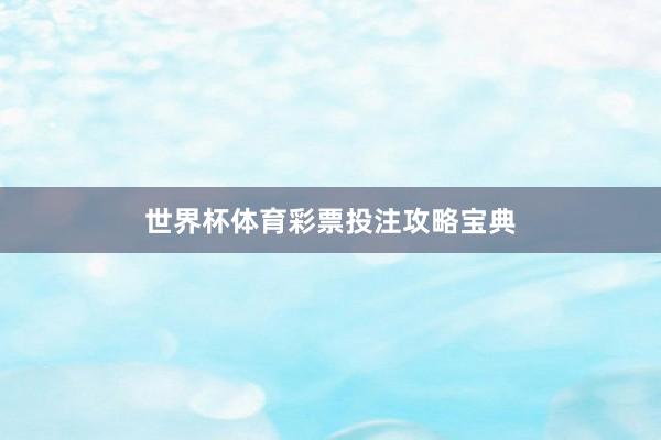 世界杯体育彩票投注攻略宝典