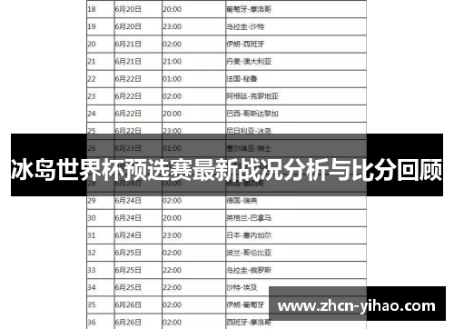 冰岛世界杯预选赛最新战况分析与比分回顾