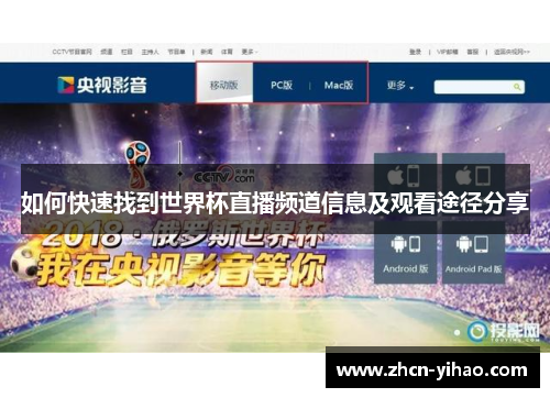 如何快速找到世界杯直播频道信息及观看途径分享